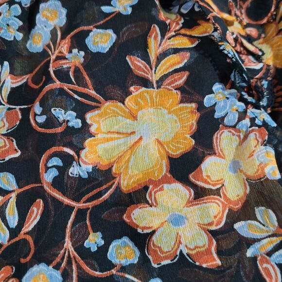 Old Navy Floral Sheer Blouse with Ruffled Sleeves - Picture 3 of 4